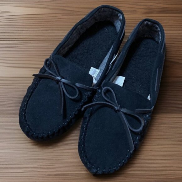 Boys' Lionel Moccasin Slippers - Cat & Jack Black - Picture 1 of 2